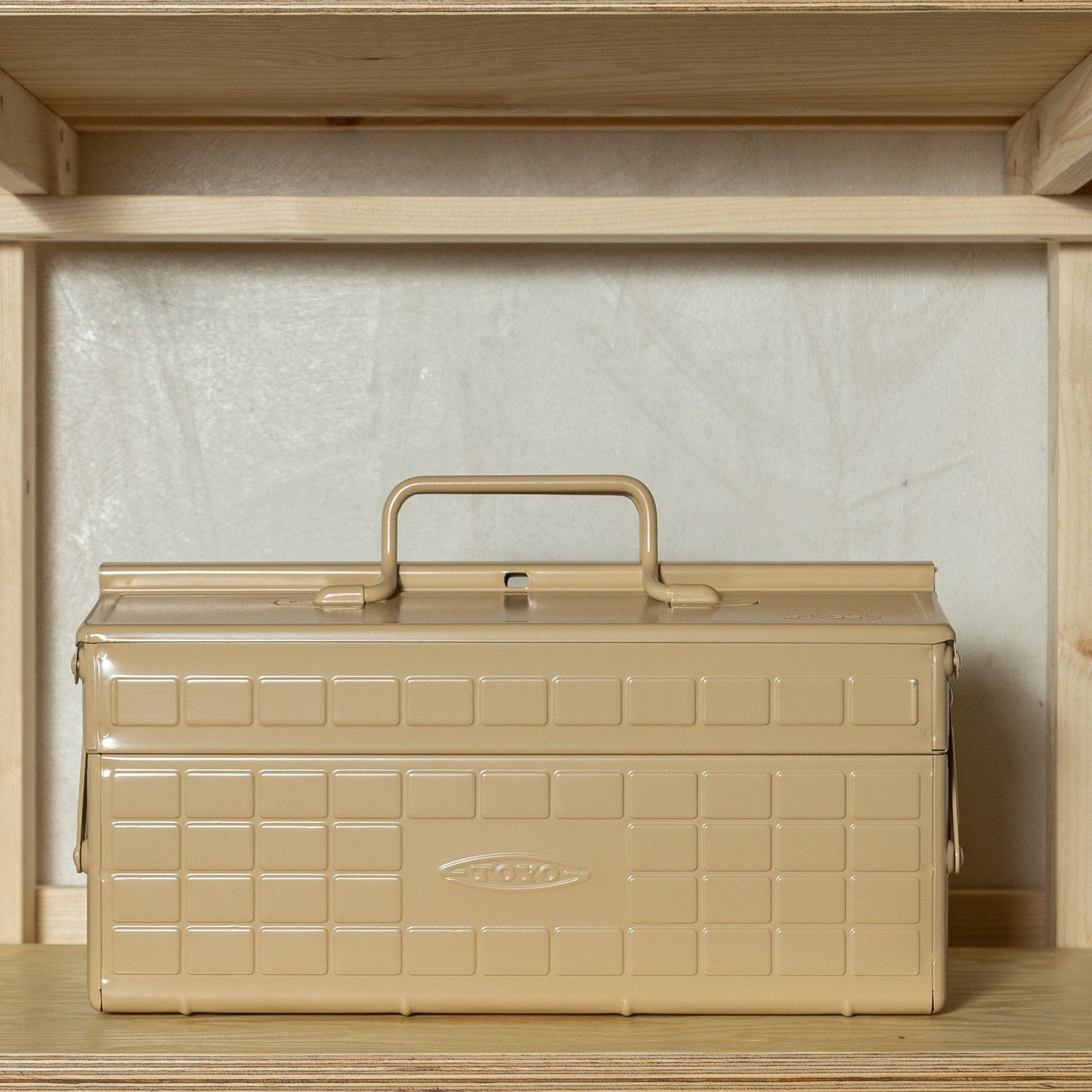 Robinson Two Tier Toolbox ST-350 in beige, with multiple compartments for organized tool storage and easy access.