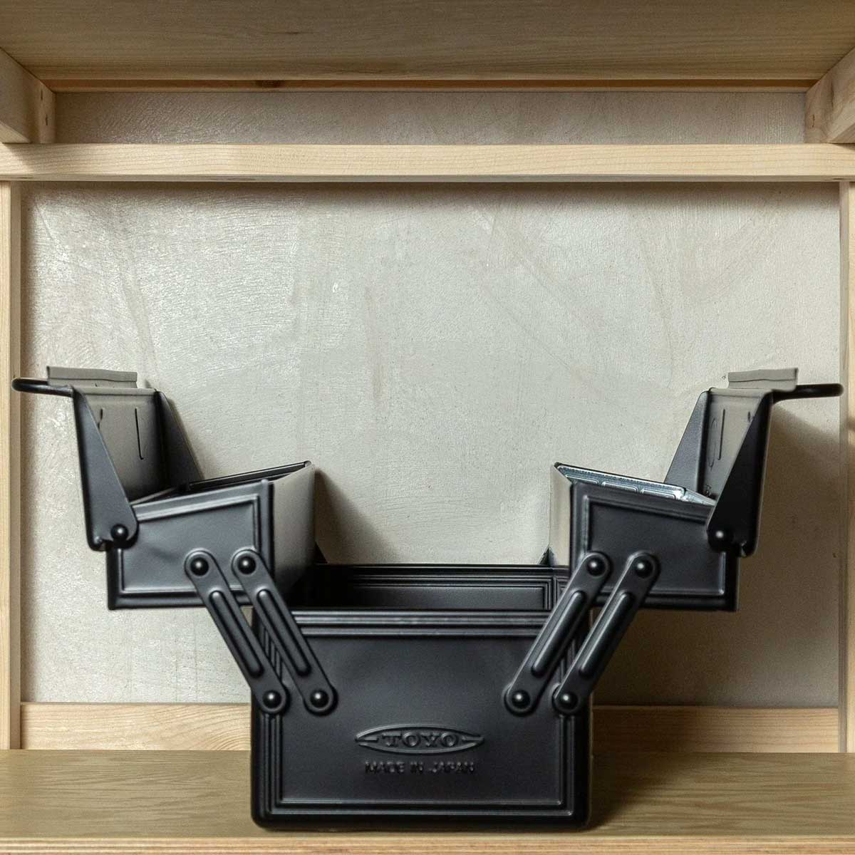Robinson Two Tier Toolbox ST-350 in black with multiple compartments for organized tool storage.