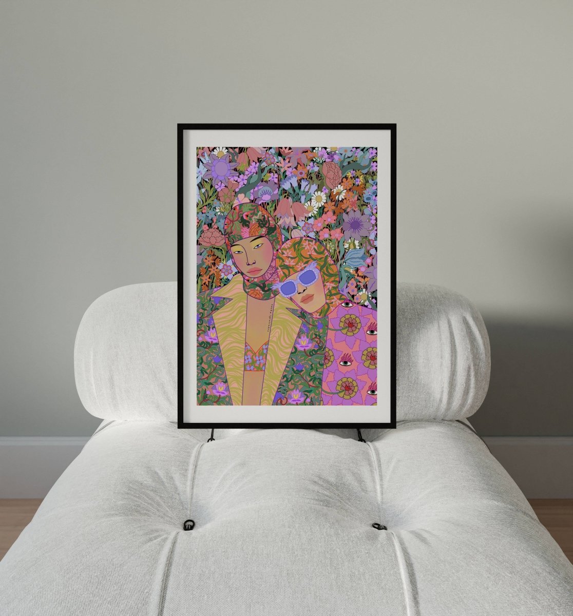 A4 giclee fine art print of a girl wearing a balaclava by Sasha Ignatiadou, showcasing detailed portrait artwork.