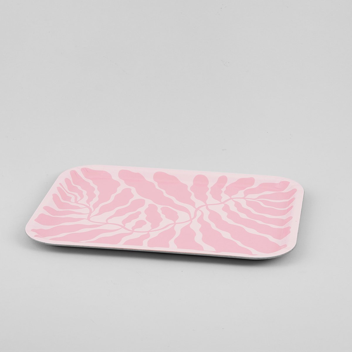 Wrap Magazine Pink Leaves Rectangle Tray